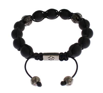 Matte Onyx Clear CZ 925 Silver Bracelet