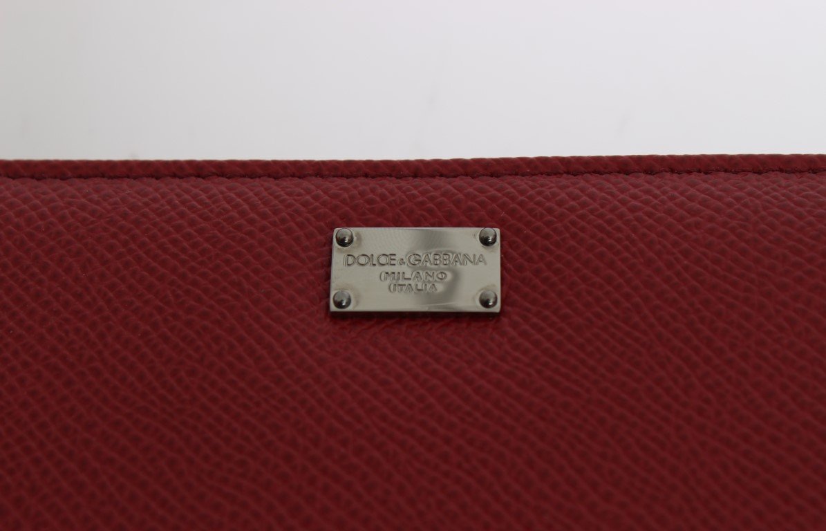 Red Leather Dauphine Continental Wallet