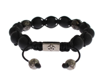 Matte Onyx Clear CZ 925 Silver Bracelet