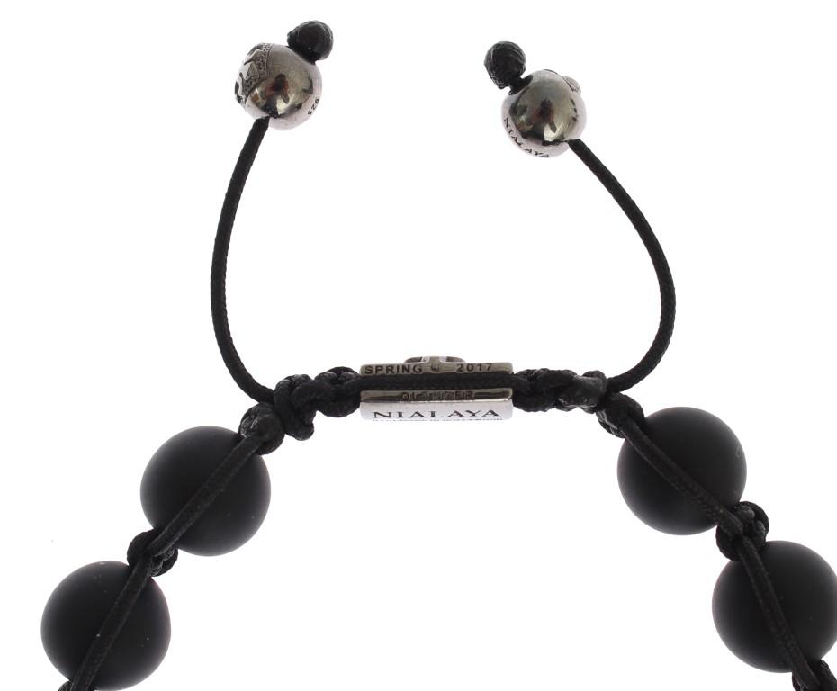 Matte Onyx Clear CZ 925 Silver Bracelet