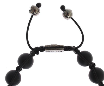 Matte Onyx Clear CZ 925 Silver Bracelet