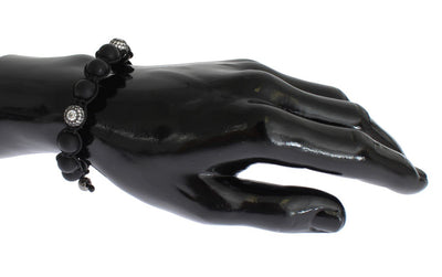Matte Onyx Clear CZ 925 Silver Bracelet