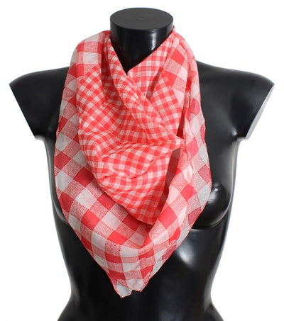 Red Checkered Cotton Scarf