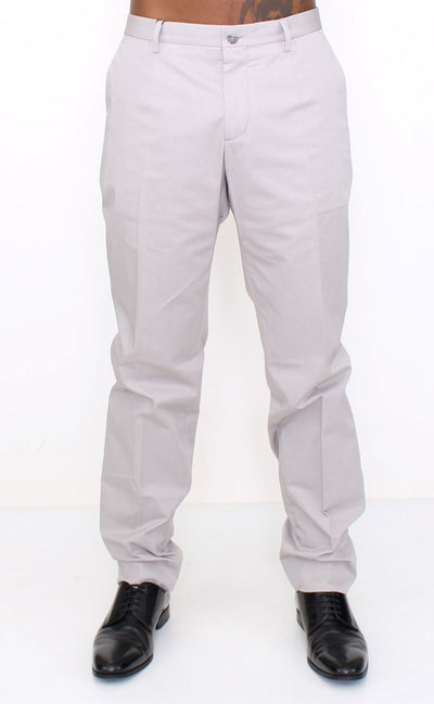 Gray Cotton Slim fit Pants Chinos
