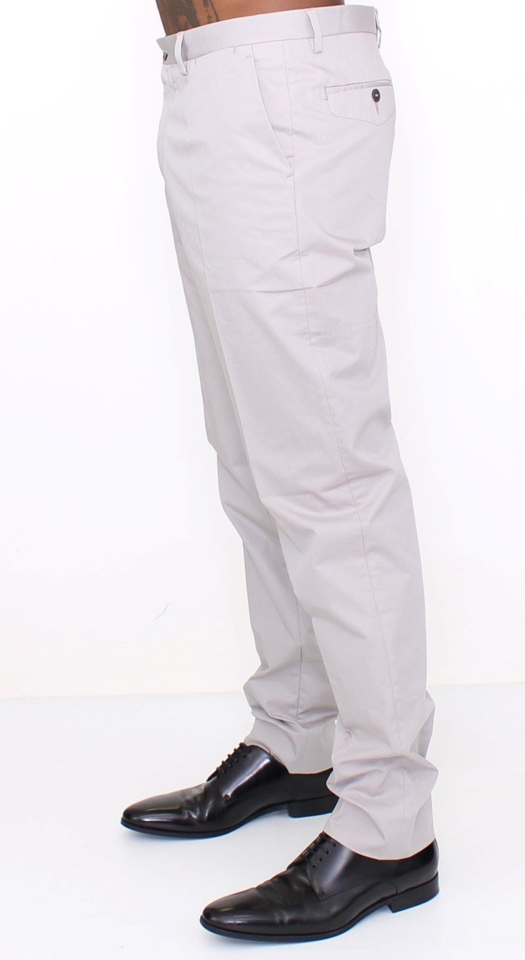 Gray Cotton Slim fit Pants Chinos