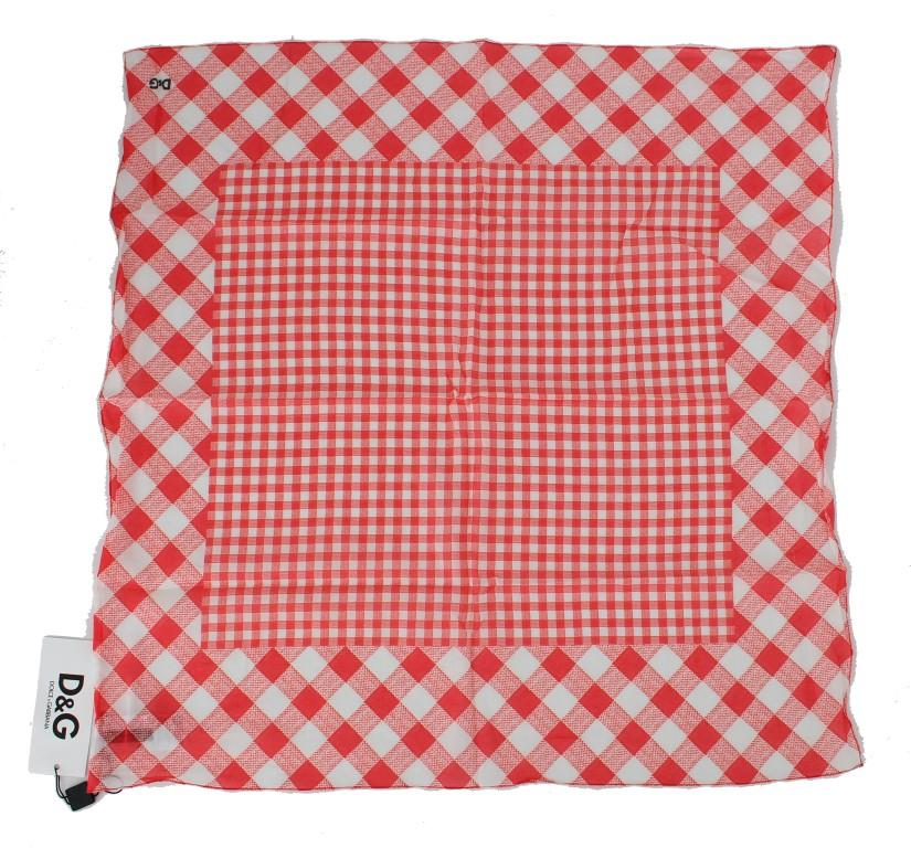 Red Checkered Cotton Scarf
