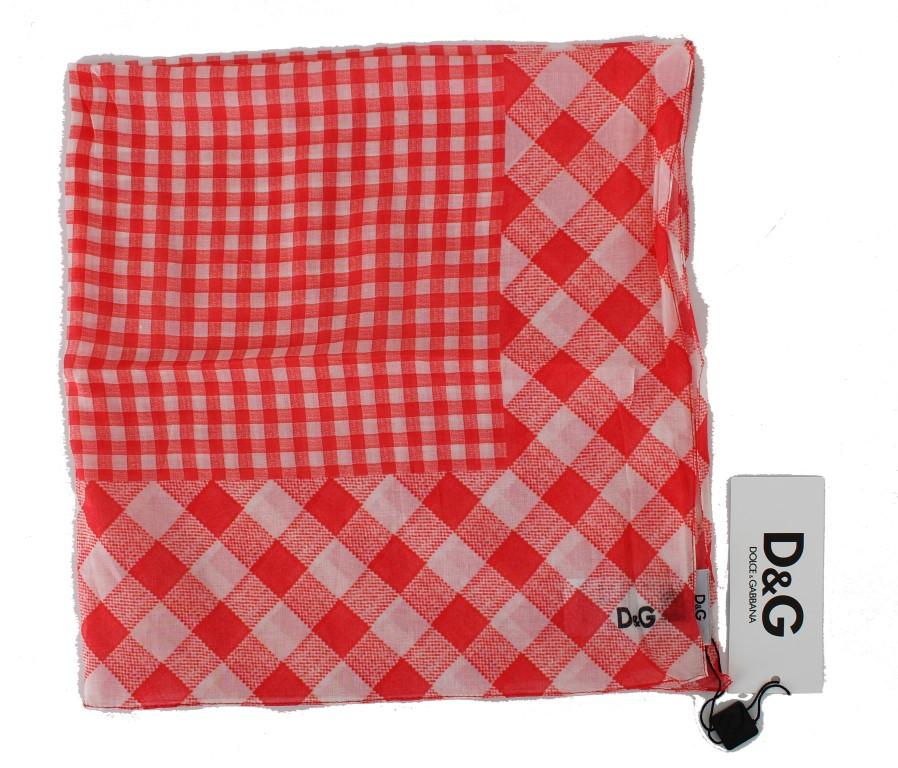 Red Checkered Cotton Scarf