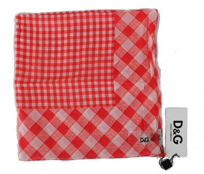 Red Checkered Cotton Scarf