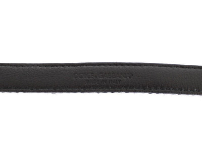 Gray Cotton Houndstooth Gold Buckle Logo Belt