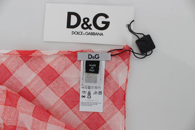 Red Checkered Cotton Scarf