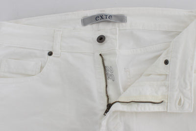 White Cotton Stretch Slim Fit Jeans