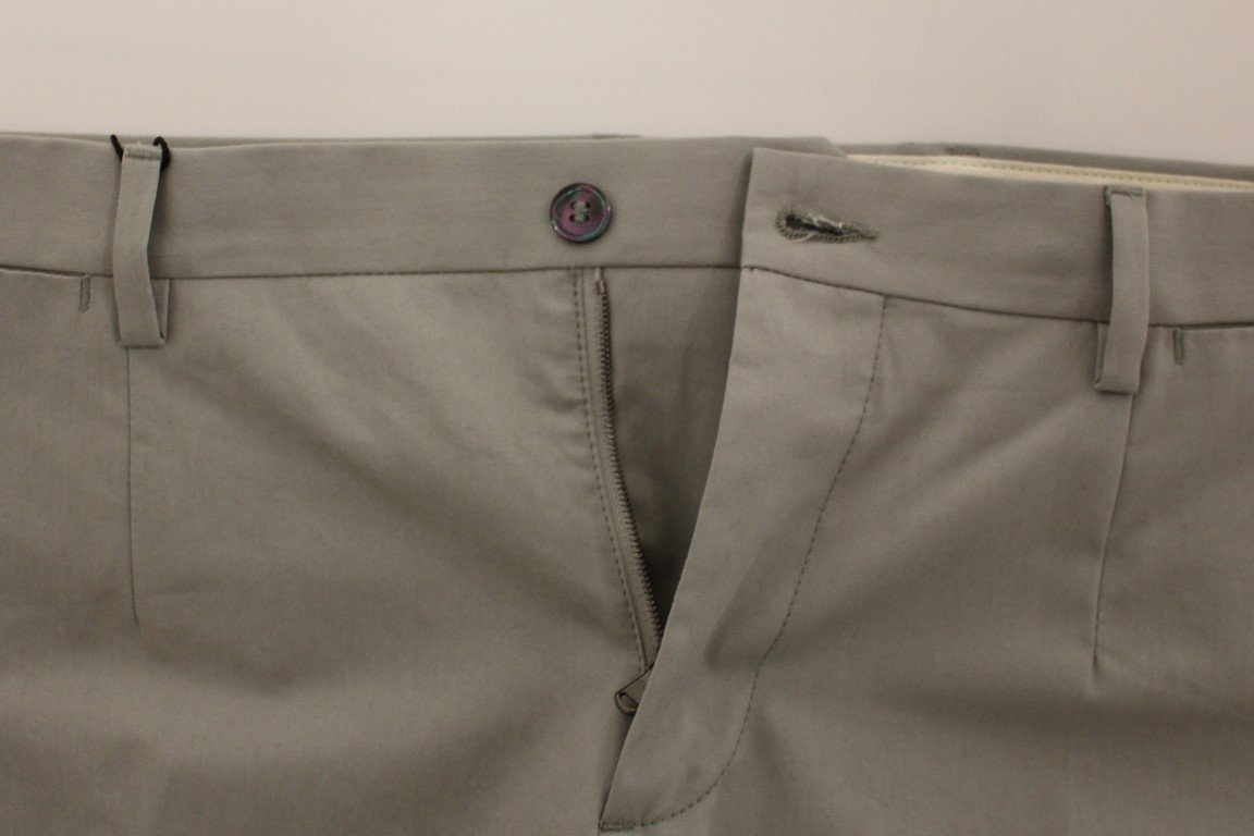 Gray Cotton Slim fit Pants Chinos