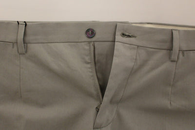 Gray Cotton Slim fit Pants Chinos
