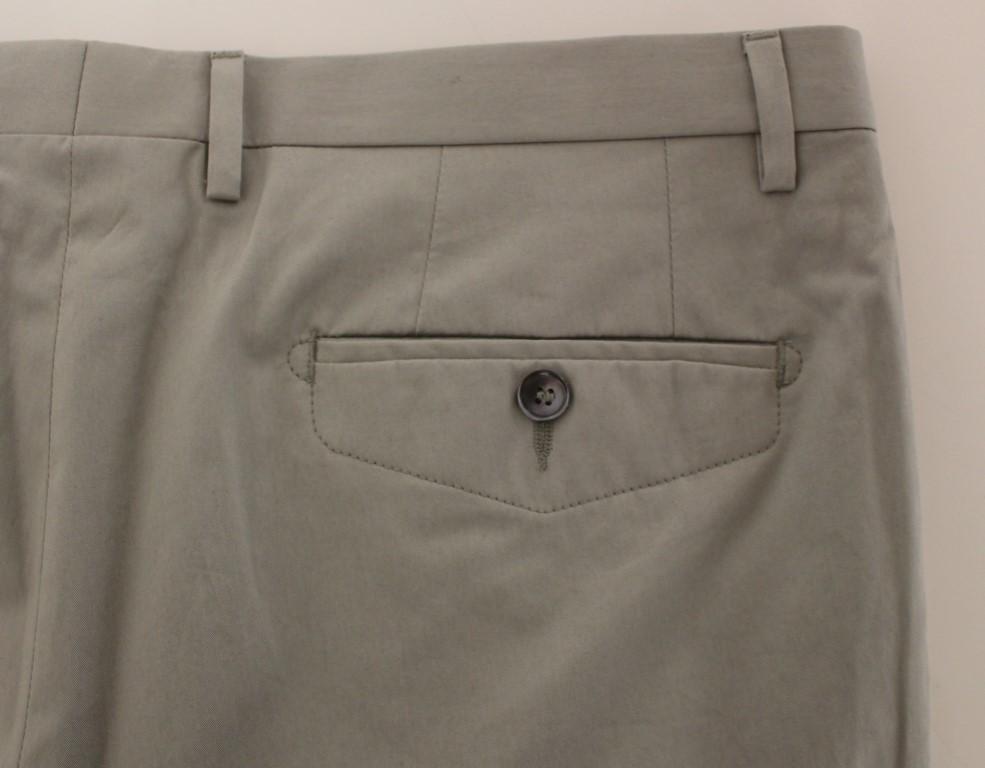 Gray Cotton Slim fit Pants Chinos
