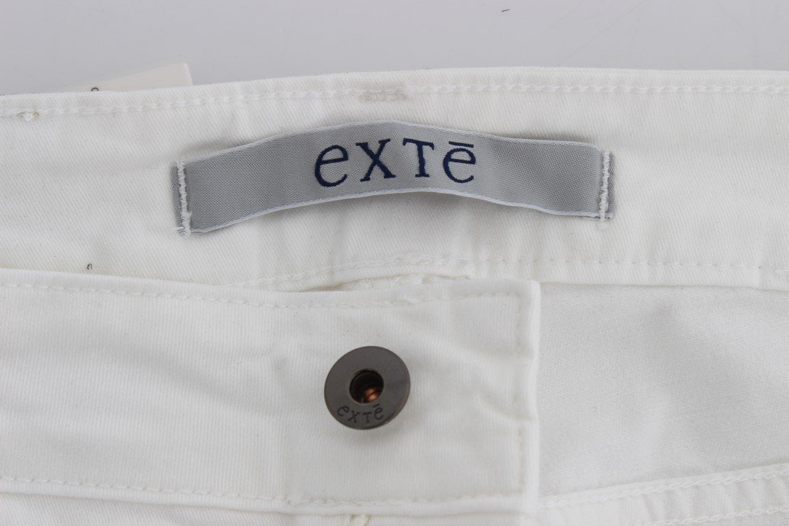 White Cotton Stretch Slim Fit Jeans