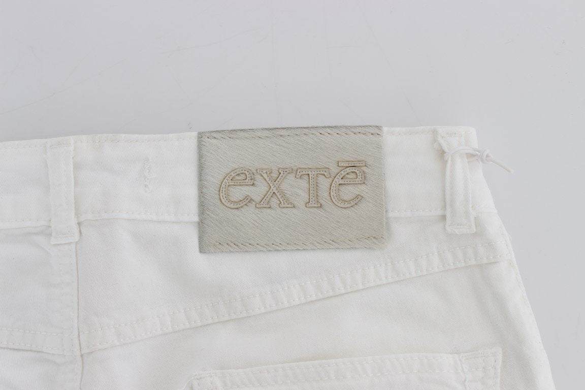 White Cotton Stretch Slim Fit Jeans