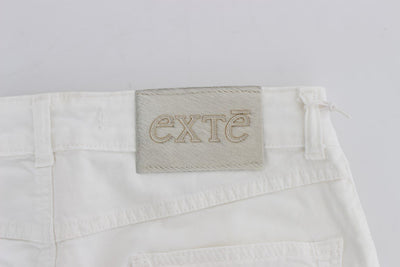 White Cotton Stretch Slim Fit Jeans