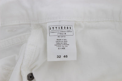 White Cotton Stretch Slim Fit Jeans