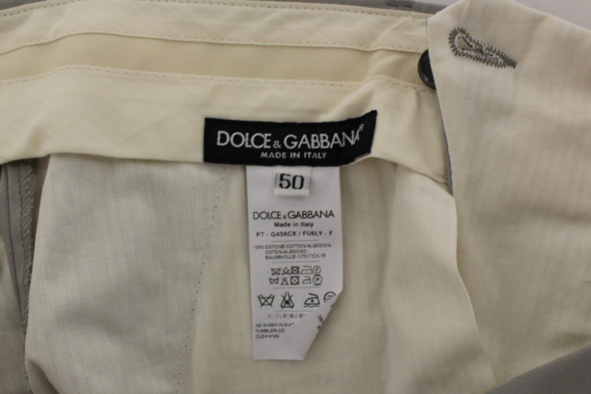 Gray Cotton Slim fit Pants Chinos
