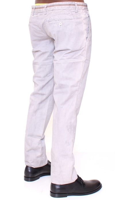 Gray Regular Fit Cotton Logo Casual Pants