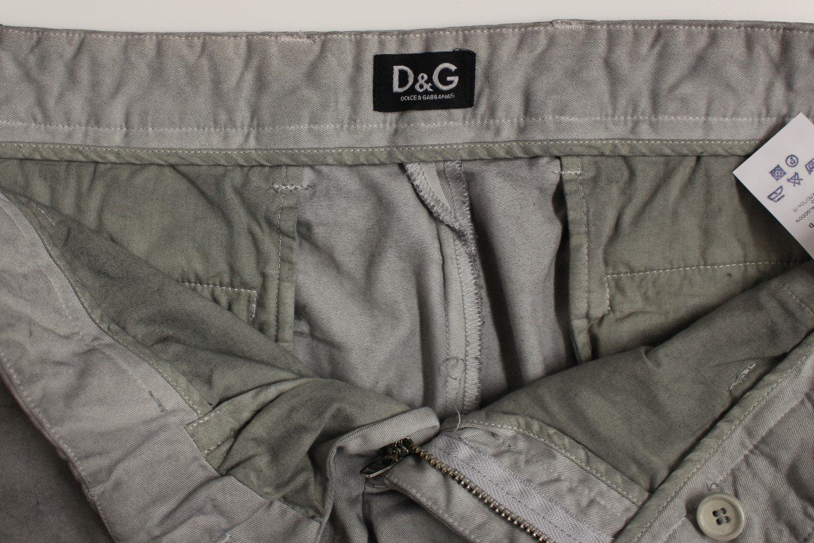 Gray Regular Fit Cotton Logo Casual Pants