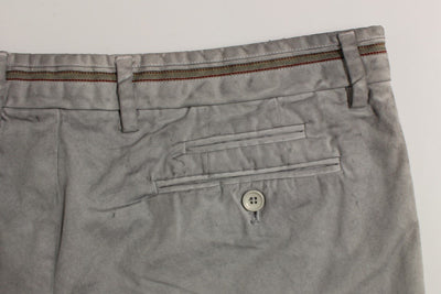 Gray Regular Fit Cotton Logo Casual Pants