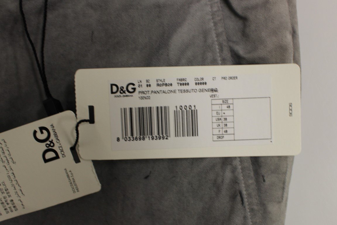 Gray Regular Fit Cotton Logo Casual Pants