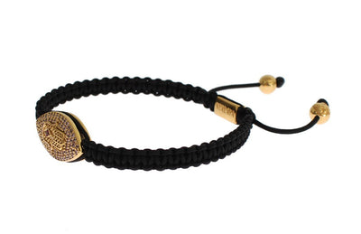 Hamsa Hand Red CZ Gold 925 Silver Bracelet