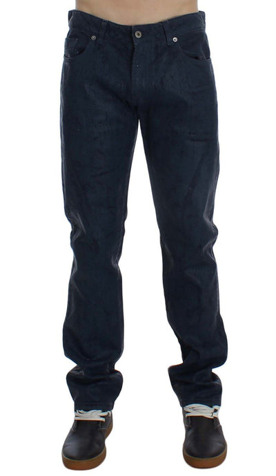 Blue Stretch Cotton Slim Fit Jeans