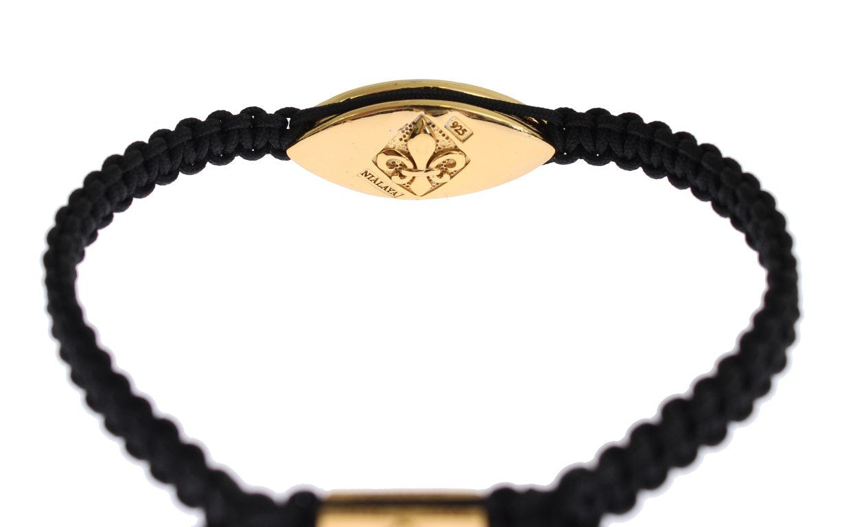 Hamsa Hand Red CZ Gold 925 Silver Bracelet