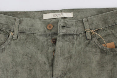 Green Cotton Regular Fit Jeans