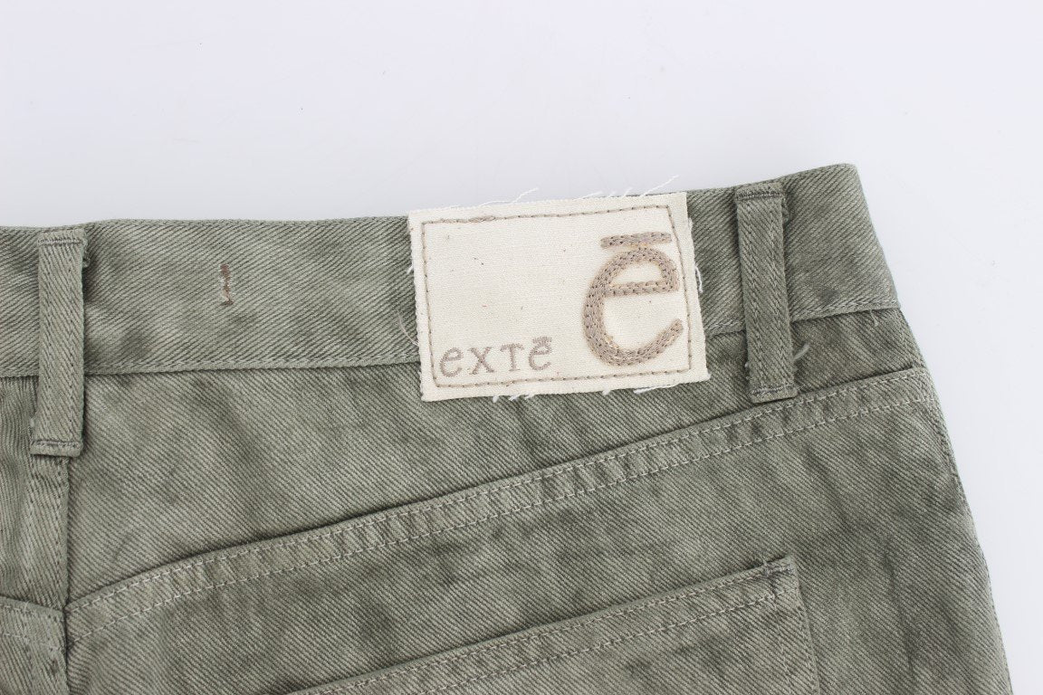 Green Cotton Regular Fit Jeans