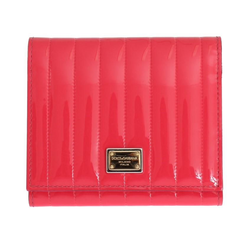 Pink Leather Trifold Wallet