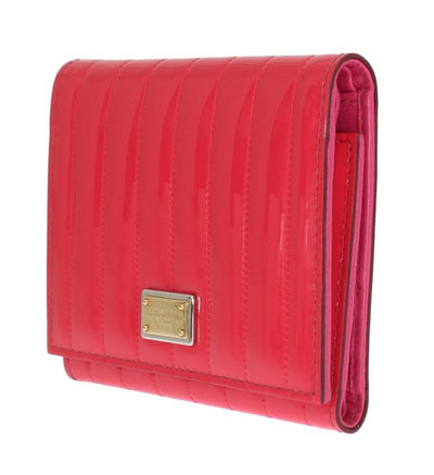 Pink Leather Trifold Wallet