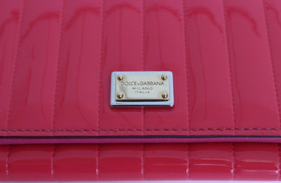 Pink Leather Trifold Wallet