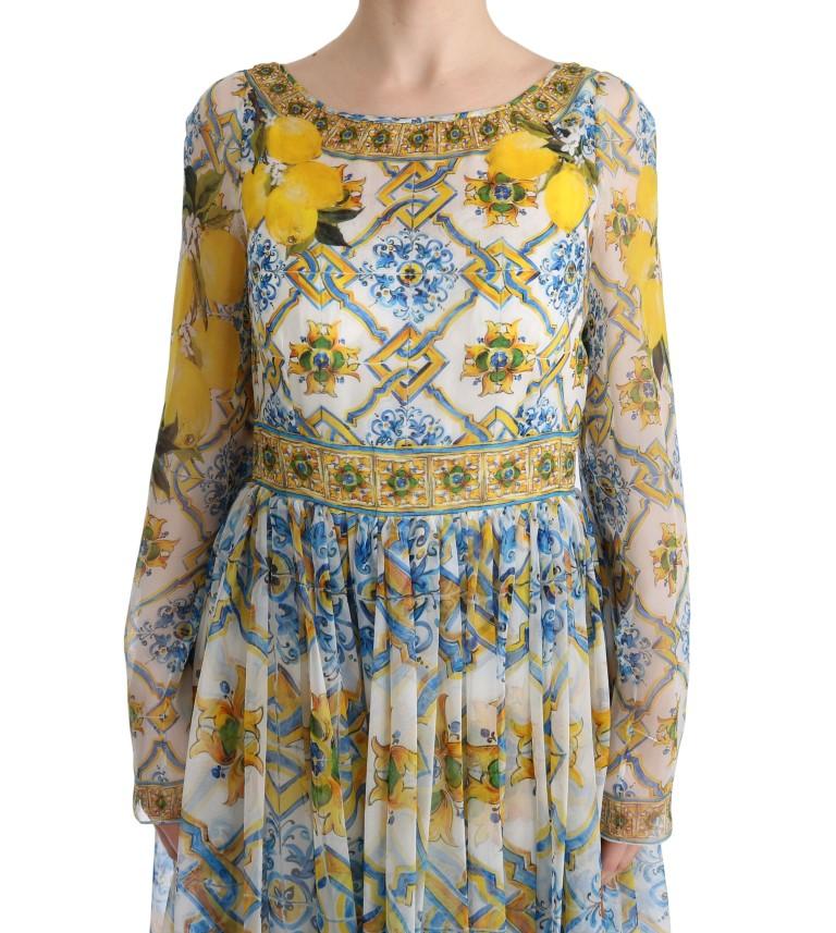 Multicolor Silk Portofino Shift Gown Maxi Dress