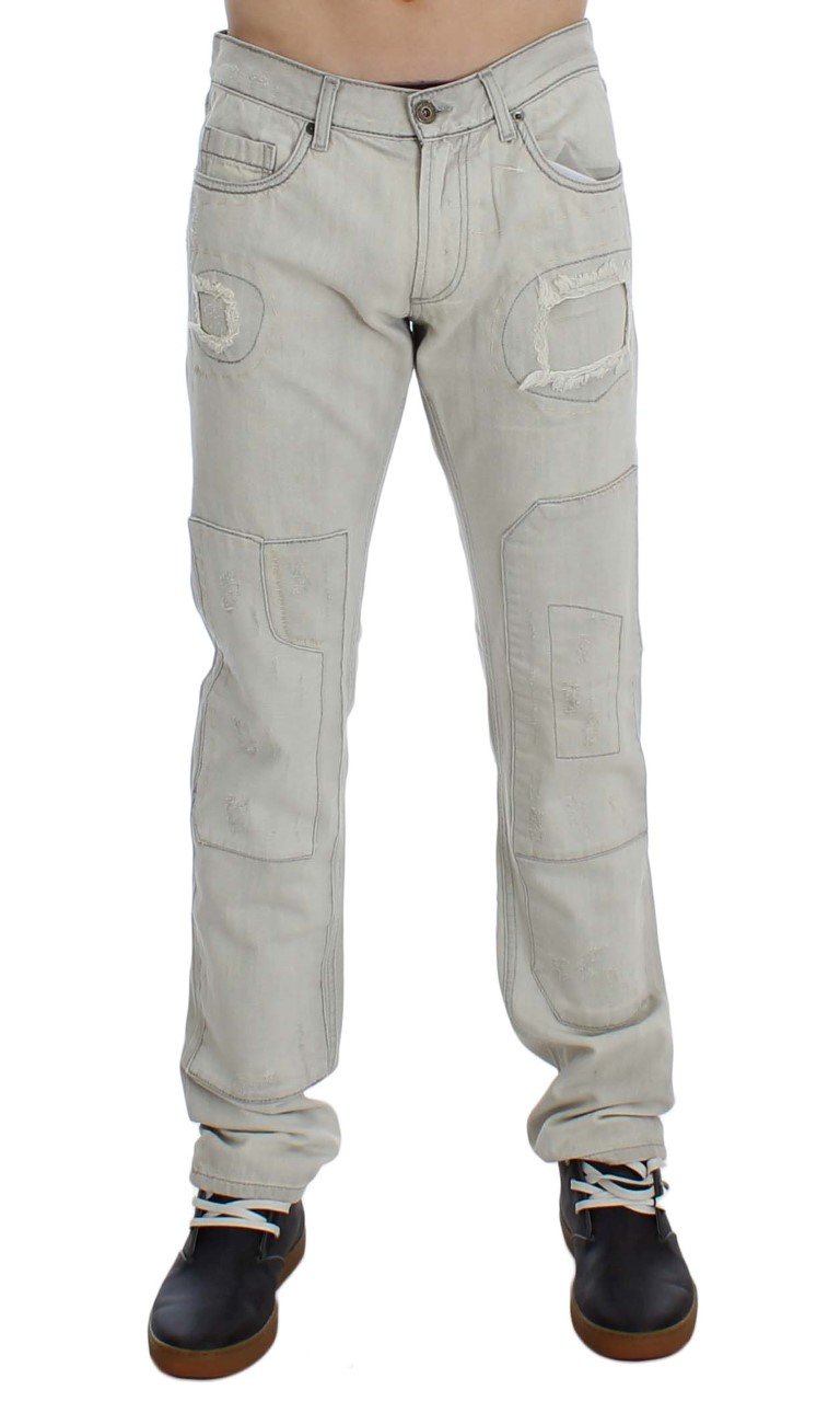 White Wash Cotton Regular Fit Jeans
