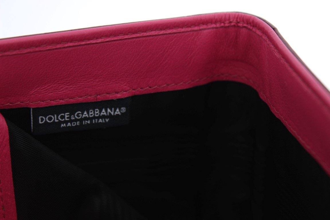 Pink Leather Trifold Wallet