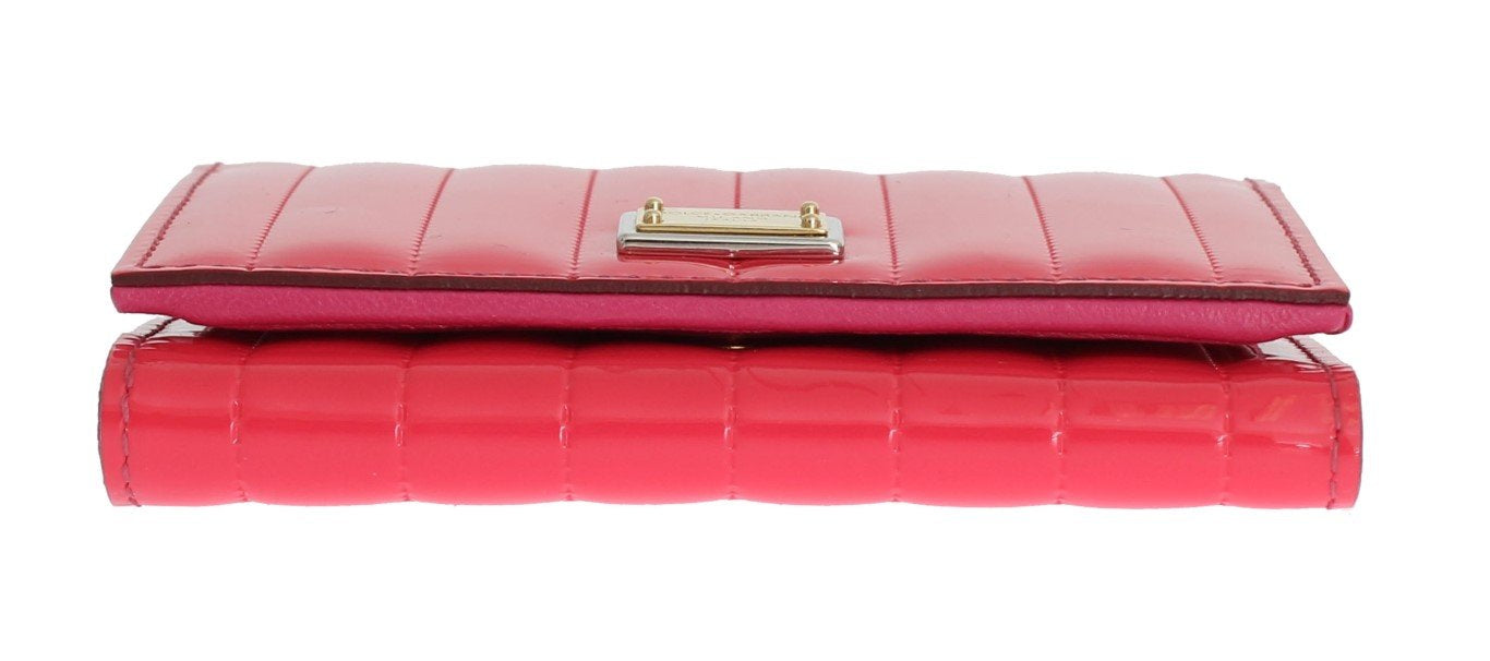Pink Leather Trifold Wallet