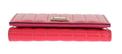 Pink Leather Trifold Wallet