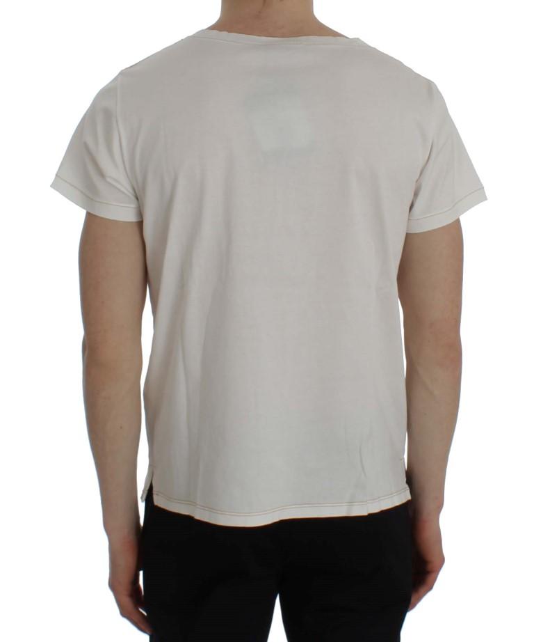 White Cotton Henley Beachwear T-shirt