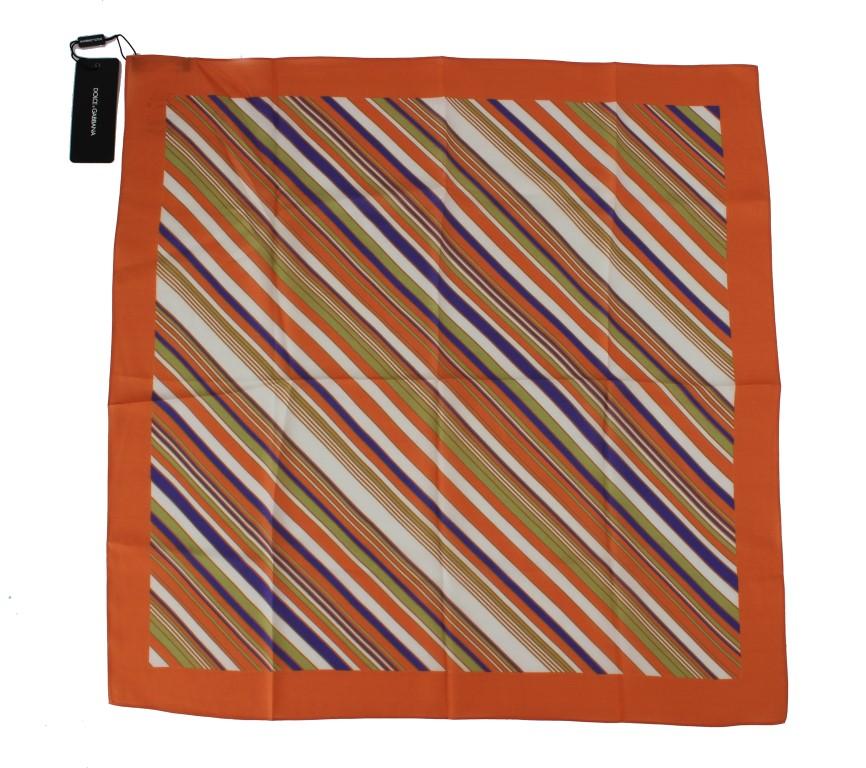 Multicolor Striped Pattern Silk Scarf