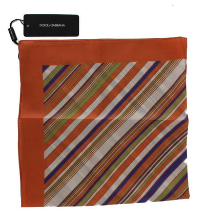 Multicolor Striped Pattern Silk Scarf