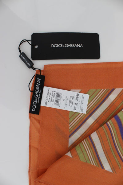 Multicolor Striped Pattern Silk Scarf