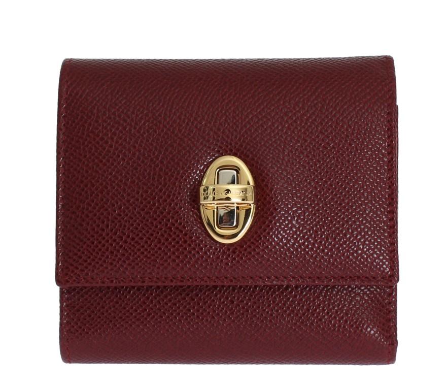 Bordeaux Leather Dauphine Trifold Wallet