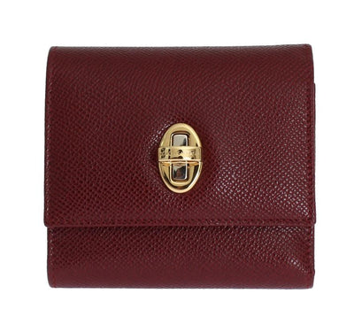 Bordeaux Leather Dauphine Trifold Wallet