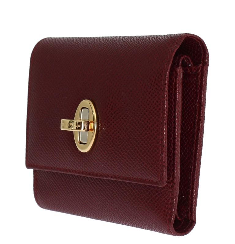 Bordeaux Leather Dauphine Trifold Wallet