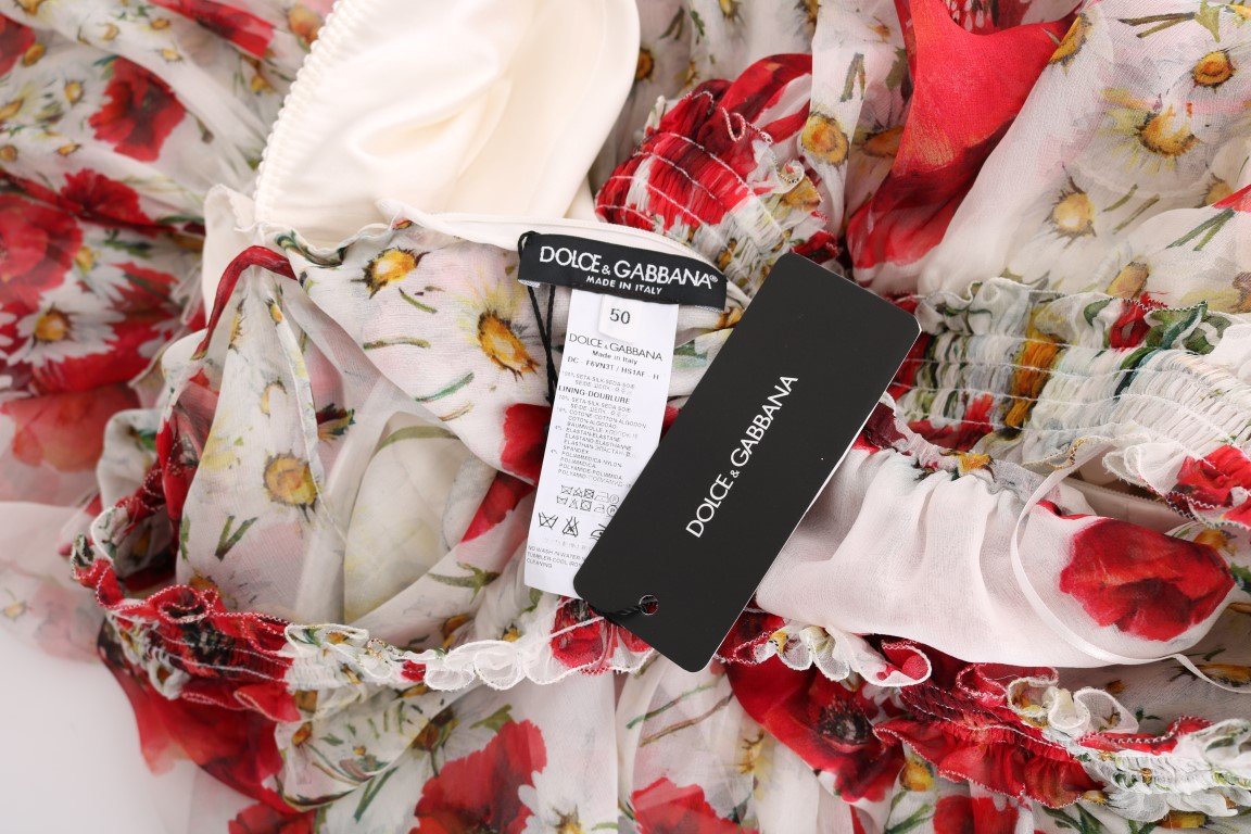 Multicolor Silk Floral Shift Long Maxi Dress