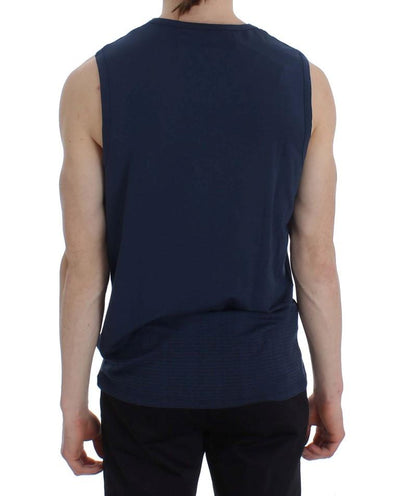 Blue Modal Stretch Sleeveless Underwear T-shirt