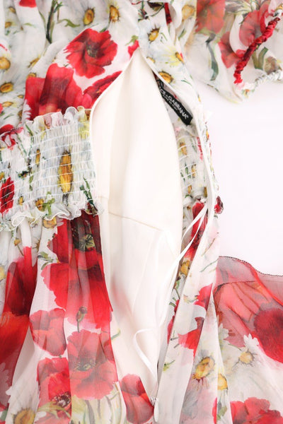 Multicolor Silk Floral Shift Long Maxi Dress